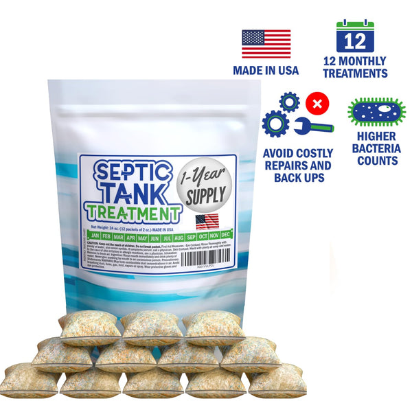 Septic Tank Treatment. 12 Monthly Packets